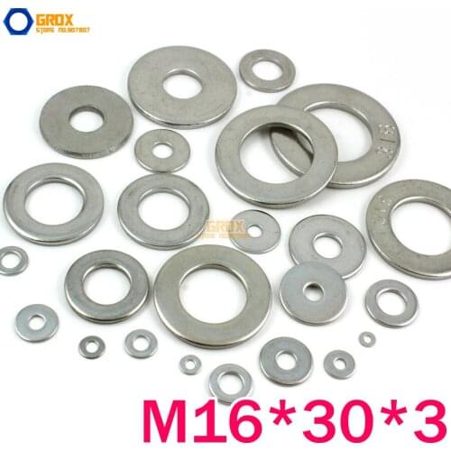 20 Pieces M16*30*3mm 316 Stainless Steel Flat Washer Marine Grade
