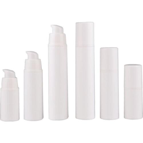 200pcs/lot 15ml 30ml 50ml white Airless Pump Perfume Vacuum Spray Bottle Plastic Travel Bottle Refillable Bottle