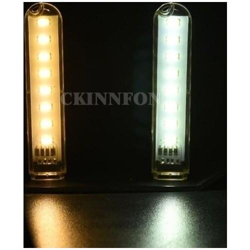 200Pcs/Lot USB Led Lamp Mini Portable Bright Book Light With 8 Leds Reading Lamp For PC Laptop Luminaria Emergency Night Lights