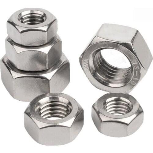 304 Stainless Steel Reverse Thread Hex Hexagon Nuts Left Tooth Nuts Left Hand Thread Fine Thread Hex Nut M8~M24