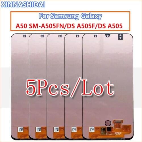 5PCS/LOT For Samsung Galaxy A50 SM-A505FN/DS A505F/DS A505 LCD Display Touch Screen Digitizer With Frame For Samsung A50 lcd