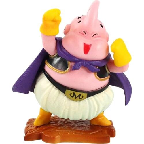 8cm Dragon Ball Z DBZ Anime Fat Buu Pink Body Kawaii Cute Cartoon PVC Action Figure Collection Model Toy Kids Gift Brinquedos