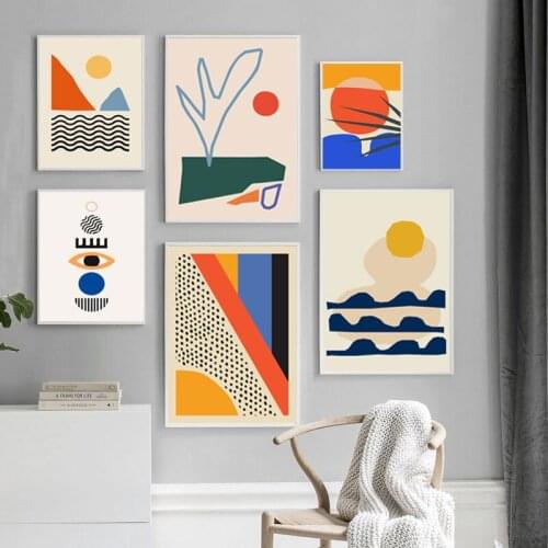 Abstract Geometric Scene Scandinavian Canvas Painting Posters and Prints Wall Art Pictures for Living Room Interior Home Decor
