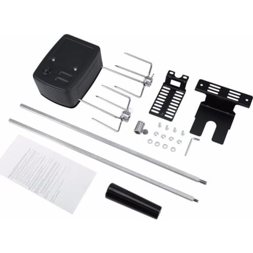 BBQ Rotisserie Motor Set Universal Rotisserie Kit for Outdoor BBQ Stainless Steel Spit Rod Meat Forks with Electric Motor