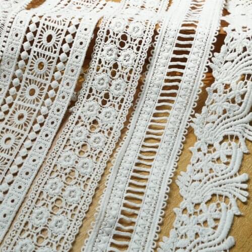 Pure Cotton High Quality Guipure Embroidery Lace Trim Fabric DIY Accessories Handmade DIY Clothes Garments 3 Yards