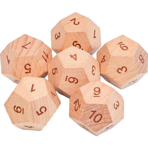 5 Pieces Wooden D12 Dice Maths Games Board Game PRG DND Gameing Dice, Twelve Sided