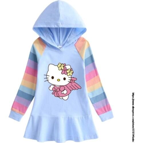 Disney Hooded Kids Dresses for Girls Vestidos Autumn Winter Baby Girl Clothes Children Princess Dress For Christmas Party