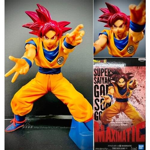 Original Banpresto DBZ Maximatic SSJ Red Kakarotto PVC Action Figure Toy Model Anime Figurals Brinquedos