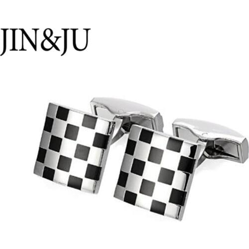JIN&JU Formal Business Black Cufflinks for mens Luxury High Quality Office Banquet Wedding Cuff buttons Hot Fashion Jewelry