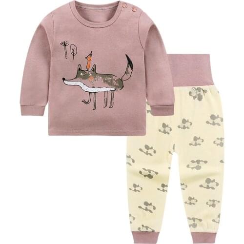 Unini-yun Cartoon Baby Girl Clothing Sets Cotton Pullover Top + Pants 2Pcs Casual Baby Outfits Baby Boy Clothing Set Tracksuit