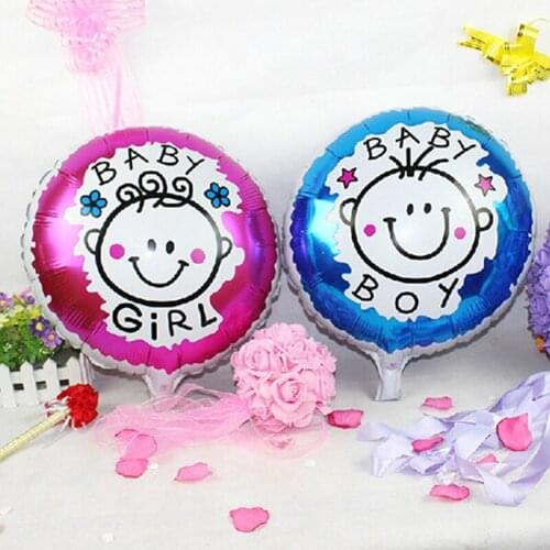 2018 Rushed Balon Baby Boy Girl Pattern Balloons Shower Happy Birthday Decoration Helium Inflatable Balloon 18inch Round Foil
