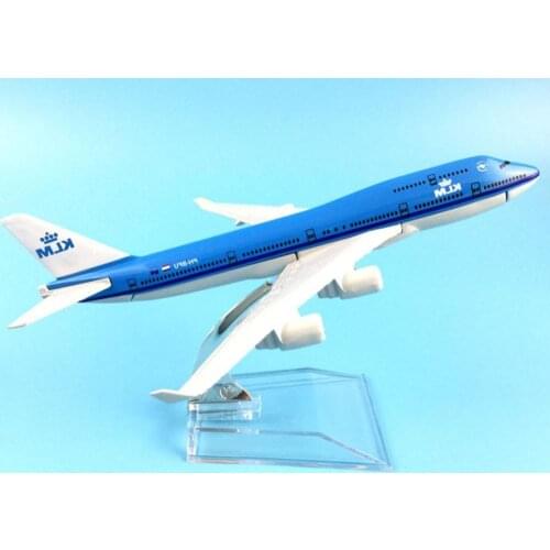 1/400 16cm Diecast Air KLM Plane 747 Aircraft Airplane Model Gift Desktop Decor Simulation Aircraft Toy Souvenir