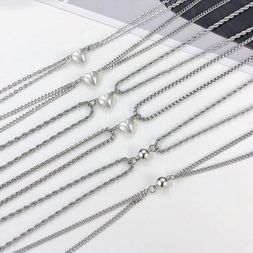 Magnetic Couples Necklaces Mutual Attraction Matching Jewelry Necklace Set Gifts for Women Men Boyfriend Girlfriend Best Friend