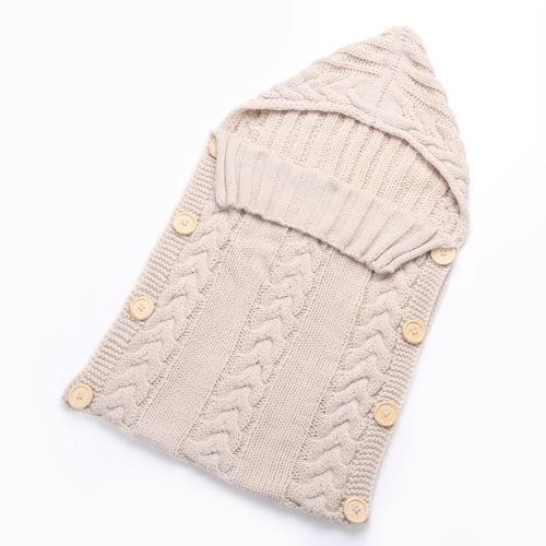 Newborn Baby Cute Knitted Crochet Hooded Sleeping Babies Swaddle Wrap Swaddling Blanket