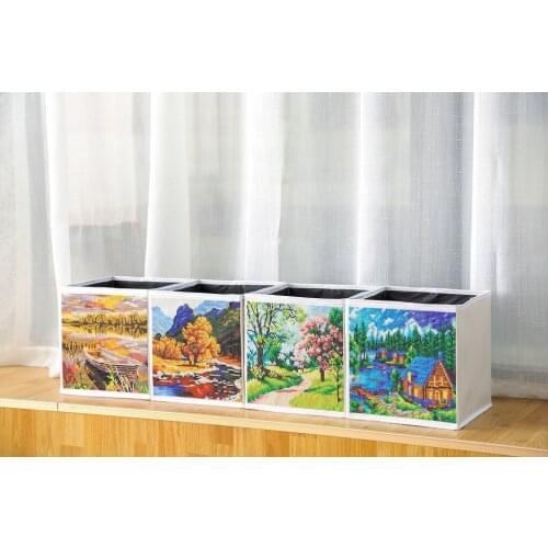 5D DIY Special Shaped Diamond Painting Foldable Storage Box Mosaic Landscape Diamond Embroidery kit Household Storage Home Decor