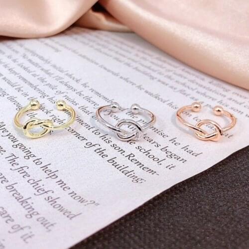 Real 925 Sterling Silver Adjustable Rings Exquisite Dazzling Tie Charming Lasting Shiny Ring Women Amazing Twisted Rope Shape