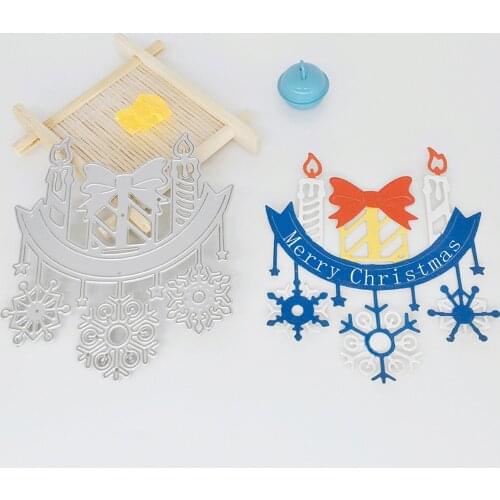 New Christmas Metal Cutting Die with Pendants, Gift Boxes, Candles, Snowflakes Clipping Embossed Scrapbook Template Art