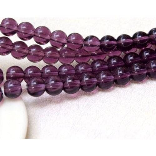 Wholesale AAA+ Round Shape Purple Glass Crystal Beads 6/8/10 mm 15'Strand For Women Jewelry Making DIY Bracelet Necklace