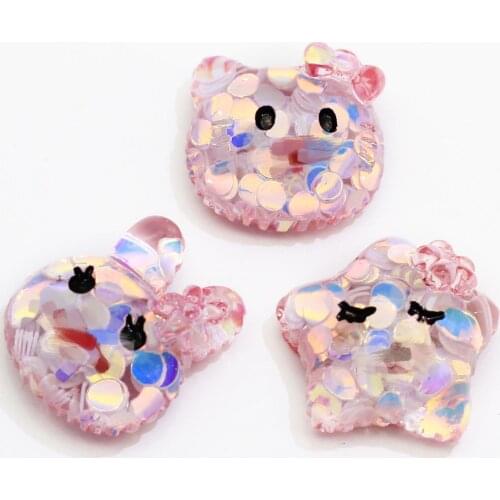 Resin Bright Stars Bear Rabbit Decoration Crafts Flatback Cabochon Embellishments For Scrapbooking Diy Accessories