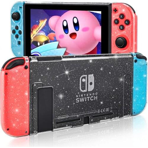Dockable Full Protective Crystal Cover Anti-Scratch Glitter Bling Housing Shell Joypad Skin Cover For Nintendo Switch Console