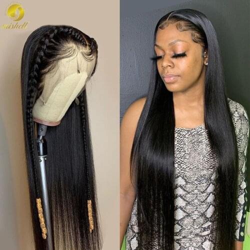 Mishel Straight Lace Front Wig Human Hair 32 inch Virgin Remy Hair For Black Women 180 frontal Lace Wigs