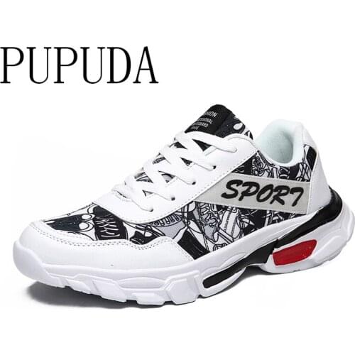 PUPUDA Basketball shoes 2020 new sneakers men fashion Graffiti comfortable men casual shoes sport running shoes men outdoor