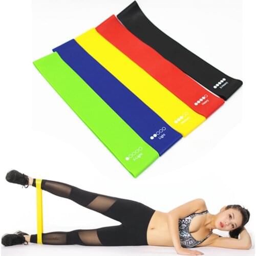 5pcs/Set Rubber Resistance Loop Bands Exercise Pilates Expander Yoga Gym Fitness Training Pull Rope Workout Equipment for home