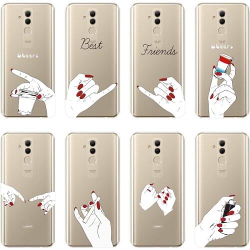 TPU Back Cover For Huawei Mate 7 8 9 10 20 Lite Silicone Soft Best Friend Cute Girl Phone Case For Huawei Mate 9 10 20 Pro Case
