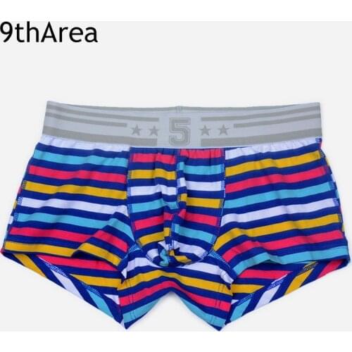 9thArea Mens male underwear Boxer shorts Strip Fashion Cotton fabric Sexy lingerie men underpants cueca boxer homme man mens