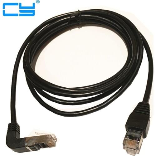 Elbow Down Angled Cat5e 8P8C STP Cat5 Cat 5e RJ45 Lan Ethernet Network Patch Cord to Straight RJ45 Cable 90 Angled 50cm 1m 2m 5m