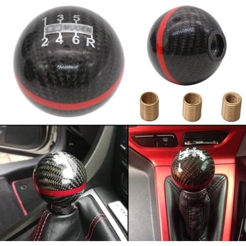 Universal Car sticks Genuine Carbon Fiber Mugen 5 / 6 Speed Manual / Automatic Spherical Gear Shift Knob For Honda Acura SFN013