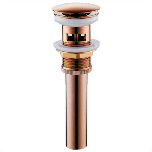 Vidric Basin Drains Rose Gold Solid Brass Bathroom Lavatory Faucet Vessel Vanity Sink Pop Up Drain Stopper With Overflow Accesso