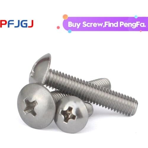 Peng Fa 304 stainless steel large flat head machine screw cross recessed large flat head screw M3M4M5M6