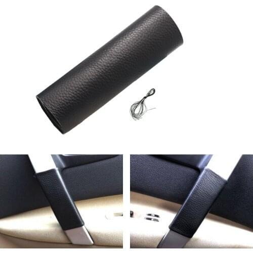 1pc Cow Leather Car Interior Door Handle Protective Cover Trim For Nissan Qashqai 2008 2009 2010 2011 2012 2013 2014 2015