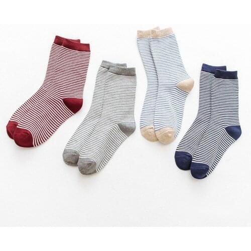 Womens Cotton Socks Striped New Autumn And Winter Ladies Socks Manufacturers Wholesale Brand Cotton Socks Japan And South Korea