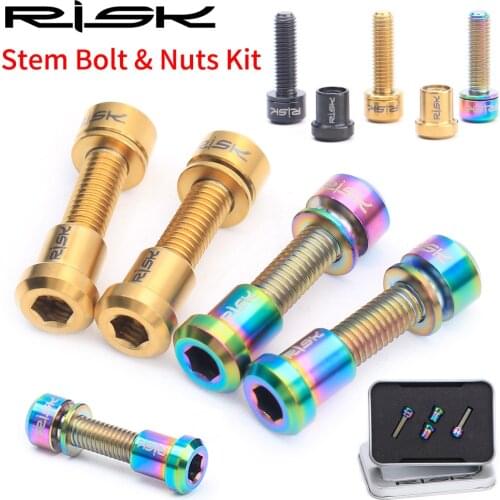 1set M5*18mm Titanium Stem Bolts 3 Colors optional Cycling Handlebar Stem Bolts Bicycle Fixed Screws Bike Parts