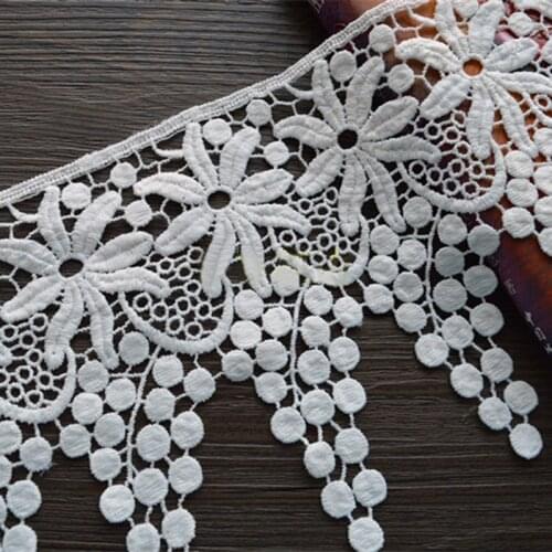 14cm White Tassel Lace Trim Wedding Embroidered Diy Handmade Patchwork Ribbon Sewing Fringed Lace