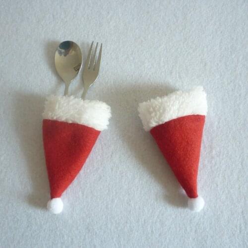 4pcs Christmas Santa Hat Wine Bottle Wrap Cover Topper Xmas Red Wine Bottle Holders Decoration Gifts