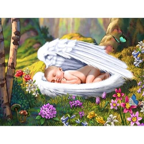 5d Diamond Painting Baby Angel Full Square Round Drill 5D Diamond Embroidery scenery Home Decoration Diamond Mosaic New Arrival