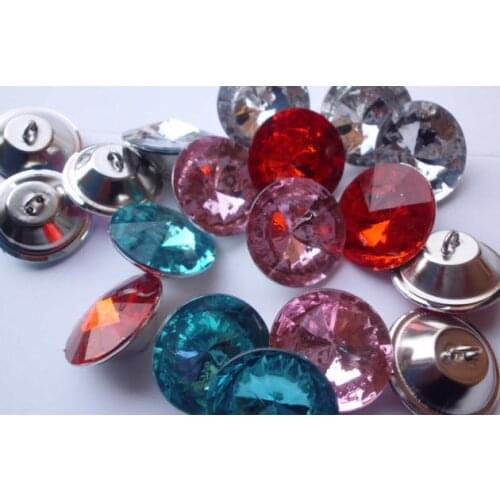 Acrylic soft bag buttons 500 PCS/ lot 25 mm 4 color Sofa buckle Rhinestones acryl decorative buttons, Acrylic soft bag buckles