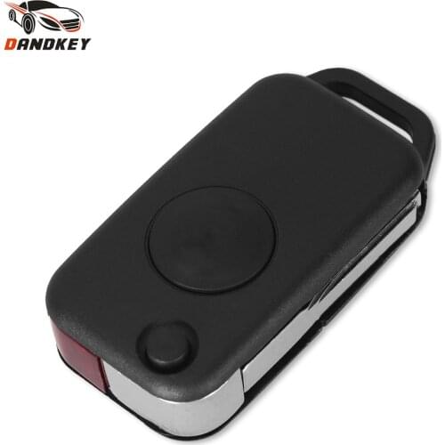Dandkey 10X Replacement 1 Button Flip Folding Remote Key Shell For Mercedes Benz W168 W124 W202 1984-2004 A C E Fob Car Key Case