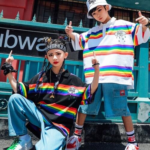 Kid Hip Hop Clothing T-Shirt Top Causal Pants For Girls Jazz Ballroom Dance Costume Clothes Street Wear Hiphop Suit Boys DQS4436