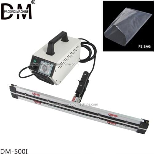 DM-500i Portable Plastic Film Sealing Machine Hand Clamp Type Sealer Polyethylene PE Film Packaging Machine