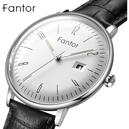 Fantor Brand Business Men Wristwatch Leather Date Luminous Hand montre homme Man in Wrist Quartz Watches for Men