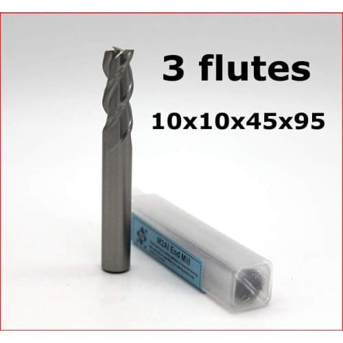Router bit 5 pcs 10*10*45*95of 3 Flute HSS End Mill flat end milling cutter cnc machine tool