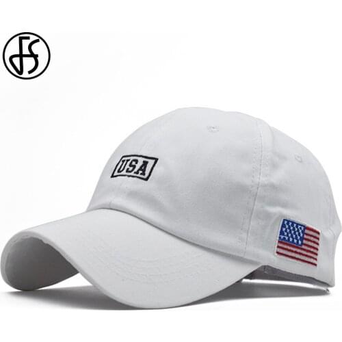 FS Fashion Streetwear Baseball Caps American Flag Hat Adjustable White Black Summer Dad Hats Hip Hop Cap Gorros Hombre