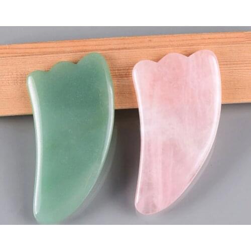 Natural Rose Quartz Gua Sha Tool Jade Acupuncture Massager Face Lifting Gua Sha Scraping Board Stone Facial Eye Massage Scraper