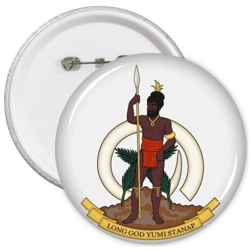 Vanuatu Oceania National Emblem Round Pins Badge Button Clothing Decoration Gift 5pcs