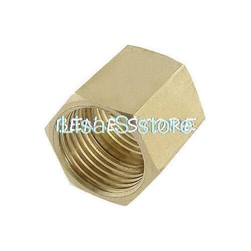 Brass 3/4" x 9/10" All Thread Hex Rod Coupler Nut Straight Connector