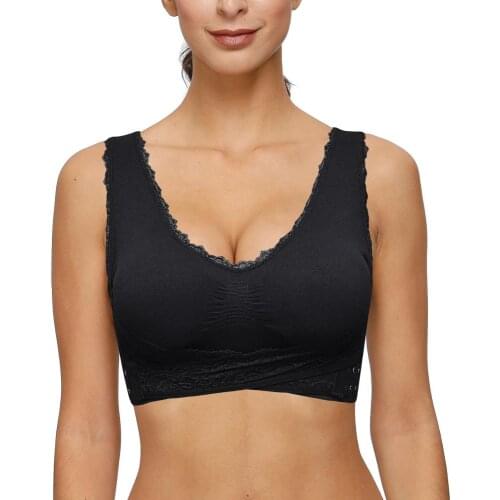 Hot Women Push Up Bras Underwear Shockproof Sports Breathable Fitness Front Close Adjusted Padded Remove Lace Bralette